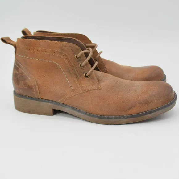 Roan Pharos Tan Leather Lace Up Chukka Boots Mens Size 8.5