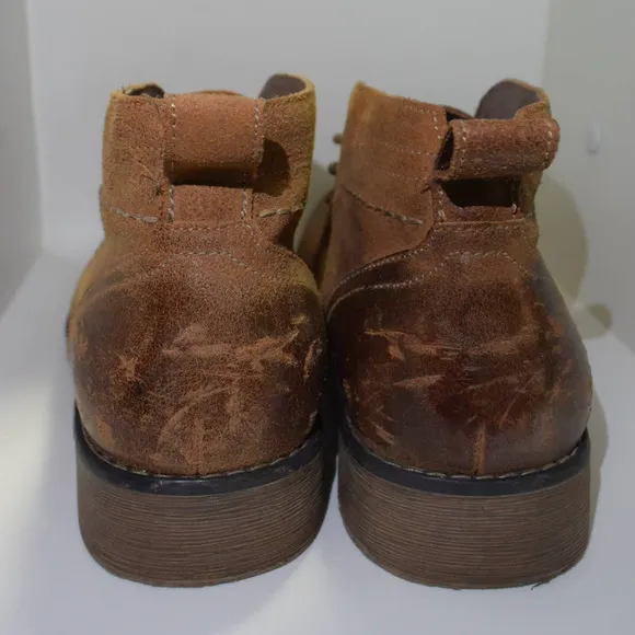 Roan Pharos Tan Leather Lace Up Chukka Boots Mens Size 8.5