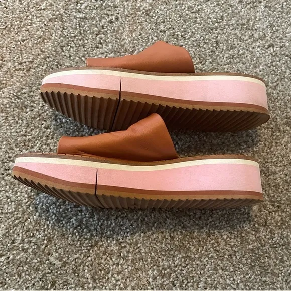 Robert Clergerie Fast Break Camel slide sandals platform