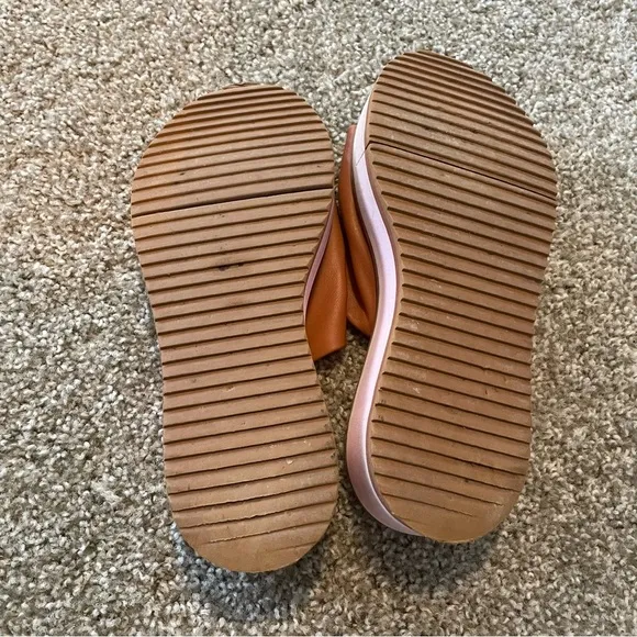 Robert Clergerie Fast Break Camel slide sandals platform