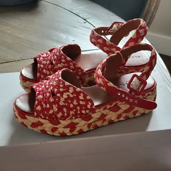 Robert Clergerie platform straw sandals 39.5