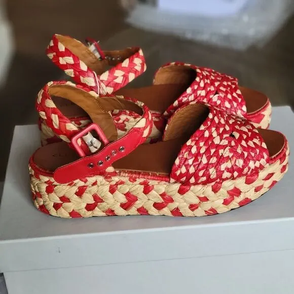 Robert Clergerie platform straw sandals 39.5
