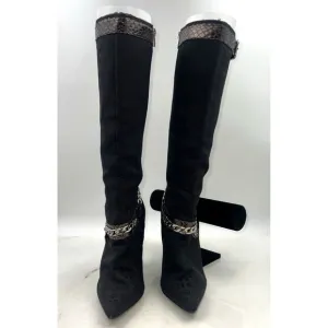 Roca Wear Boots Women's 9 Naomi Knee High Heel Buckle Gold Chain
