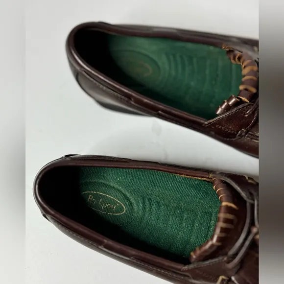 Rockport Men's Brown Leather Shoes with Fringes M4044 Low Heel