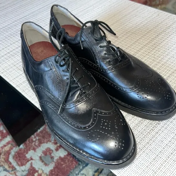 Rockport Men’s Size 10 Dresports Black Wingtip, new