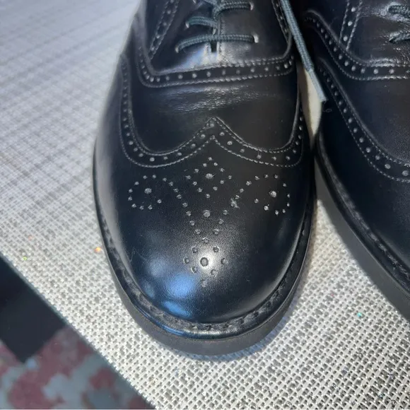 Rockport Men’s Size 10 Dresports Black Wingtip, new
