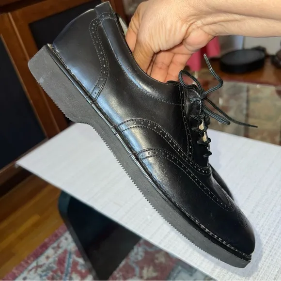 Rockport Men’s Size 10 Dresports Black Wingtip, new