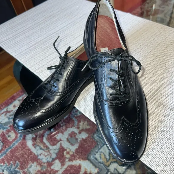 Rockport Men’s Size 10 Dresports Black Wingtip, new
