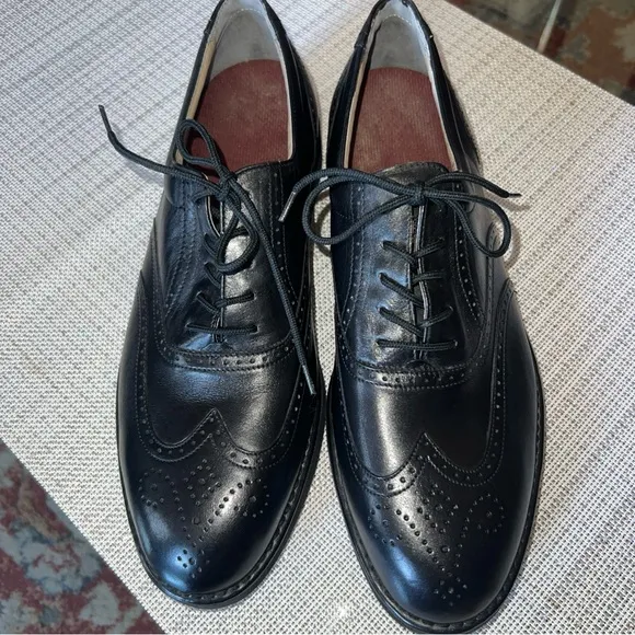 Rockport Men’s Size 10 Dresports Black Wingtip, new