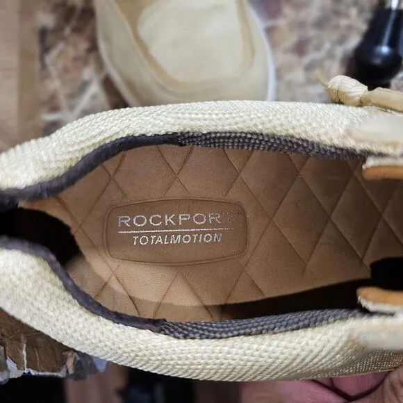 Rockport men's Totalmotion cream dress shoes size 12.    770