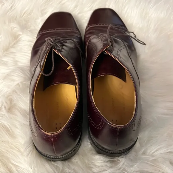 Rockport Size 16 M Dark Brown Lace Up Cap Toe Dress Shoes