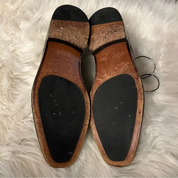 Rockport Size 16 M Dark Brown Lace Up Cap Toe Dress Shoes