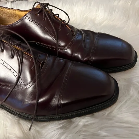 Rockport Size 16 M Dark Brown Lace Up Cap Toe Dress Shoes