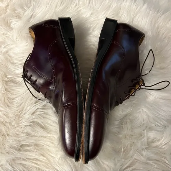 Rockport Size 16 M Dark Brown Lace Up Cap Toe Dress Shoes