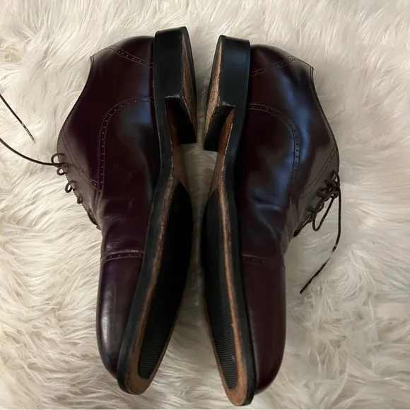 Rockport Size 16 M Dark Brown Lace Up Cap Toe Dress Shoes