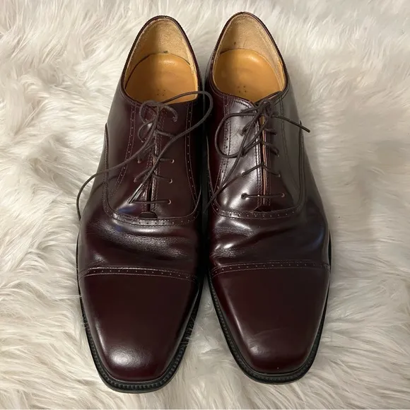 Rockport Size 16 M Dark Brown Lace Up Cap Toe Dress Shoes