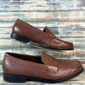 Rockport Walkability Trutech Penny Loafer Brown Leather Dress Shoes Mens Sz 8.5M