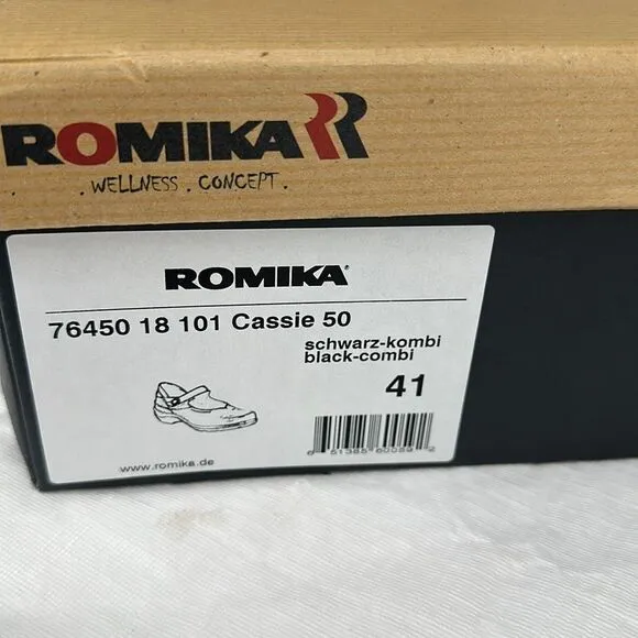Romika Shoes Wm 41 (10) Cassie Black Leather Mary Jane Comfort Loafers