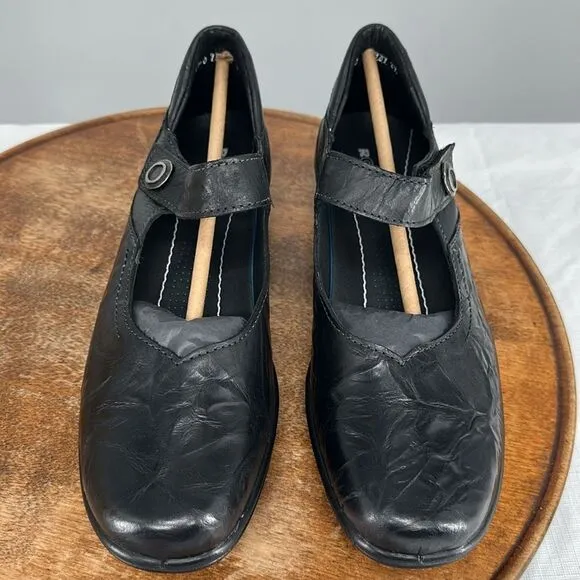Romika Shoes Wm 41 (10) Cassie Black Leather Mary Jane Comfort Loafers
