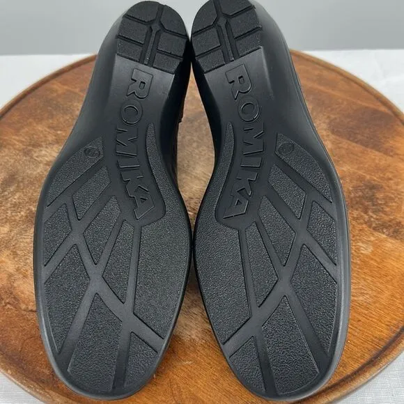 Romika Shoes Wm 41 (10) Cassie Black Leather Mary Jane Comfort Loafers