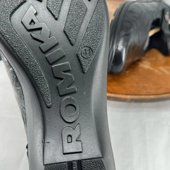Romika Shoes Wm 41 (10) Cassie Black Leather Mary Jane Comfort Loafers