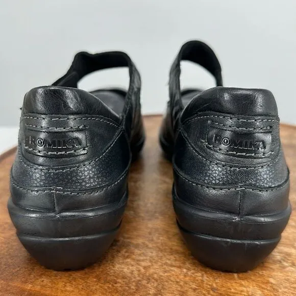 Romika Shoes Wm 41 (10) Cassie Black Leather Mary Jane Comfort Loafers