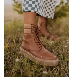 Roolee just wandering leather lace up platform boots 7 NEW