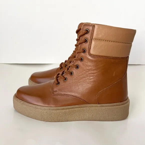 Roolee just wandering leather lace up platform boots 7 NEW