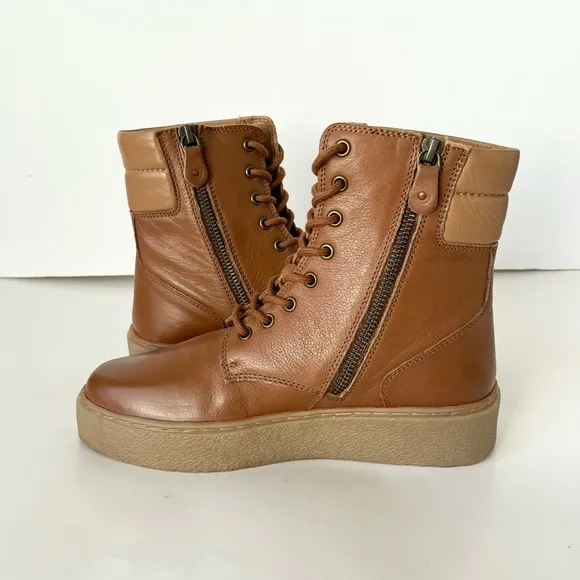 Roolee just wandering leather lace up platform boots 7 NEW