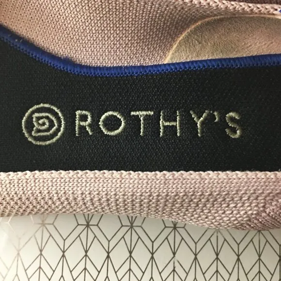 ROTHY'S &quot;The Point II&quot; Petal Pink Knit Fabric Slip On Ballet Flats - 8 1/2