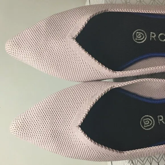 ROTHY'S &quot;The Point II&quot; Petal Pink Knit Fabric Slip On Ballet Flats - 8 1/2