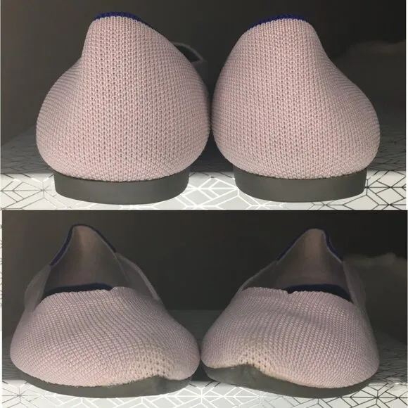 ROTHY'S &quot;The Point II&quot; Petal Pink Knit Fabric Slip On Ballet Flats - 8 1/2