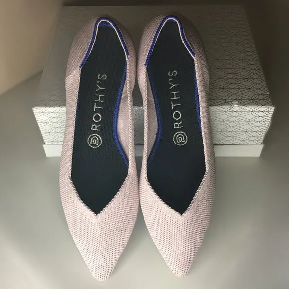 ROTHY'S &quot;The Point II&quot; Petal Pink Knit Fabric Slip On Ballet Flats - 8 1/2