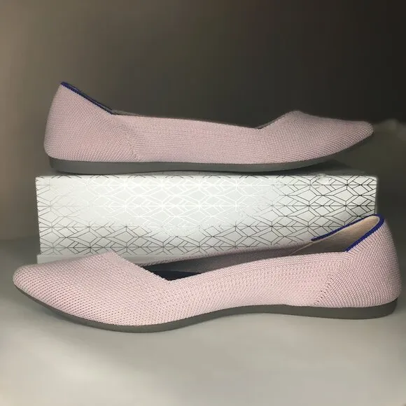ROTHY'S &quot;The Point II&quot; Petal Pink Knit Fabric Slip On Ballet Flats - 8 1/2