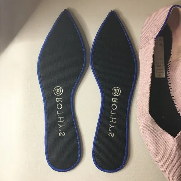 ROTHY'S &quot;The Point II&quot; Petal Pink Knit Fabric Slip On Ballet Flats - 8 1/2