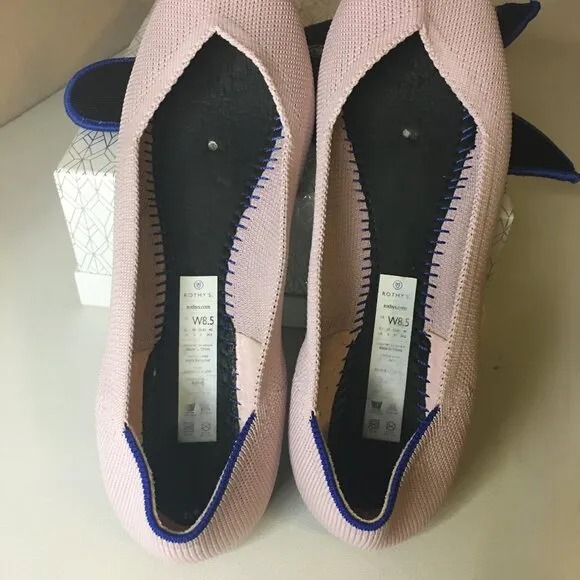 ROTHY'S &quot;The Point II&quot; Petal Pink Knit Fabric Slip On Ballet Flats - 8 1/2
