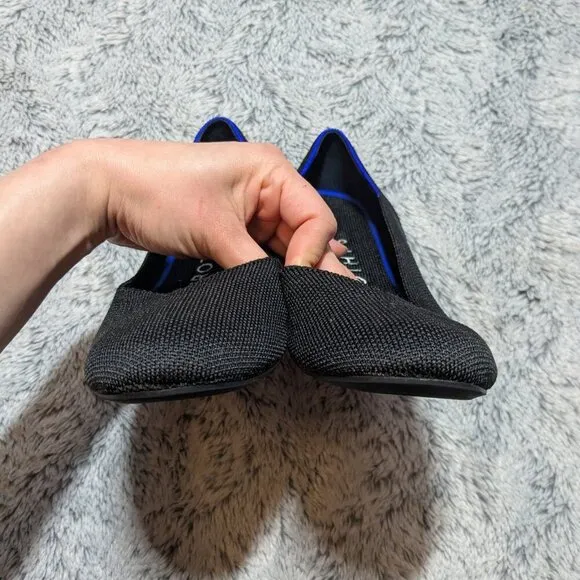 Rothy's Black Flat Round Knit Washable Flats Ballet Size 8