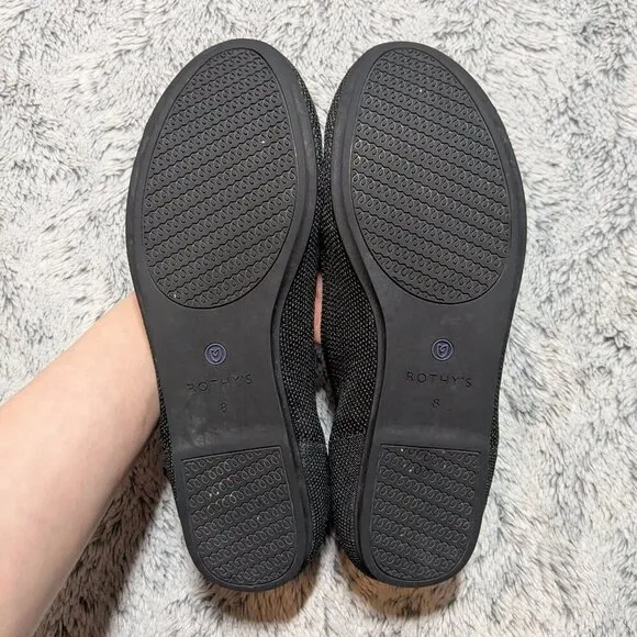 Rothy's Black Flat Round Knit Washable Flats Ballet Size 8