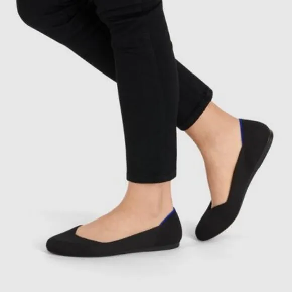 Rothy's Black Flat Round Knit Washable Flats Ballet Size 8