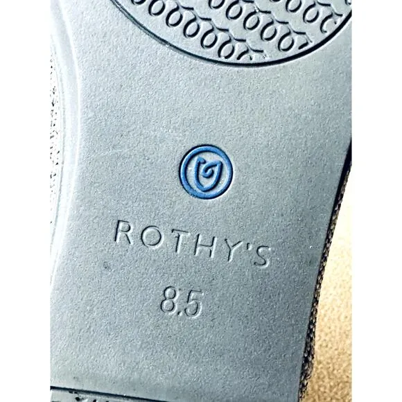 Rothy's Blue Melange Knit Flat Loafers Shoes Women's Size 8.5 Heel .25&quot;