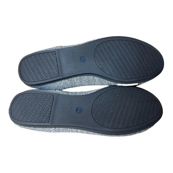 Rothy's Blue Melange Knit Flat Loafers Shoes Women's Size 8.5 Heel .25&quot;