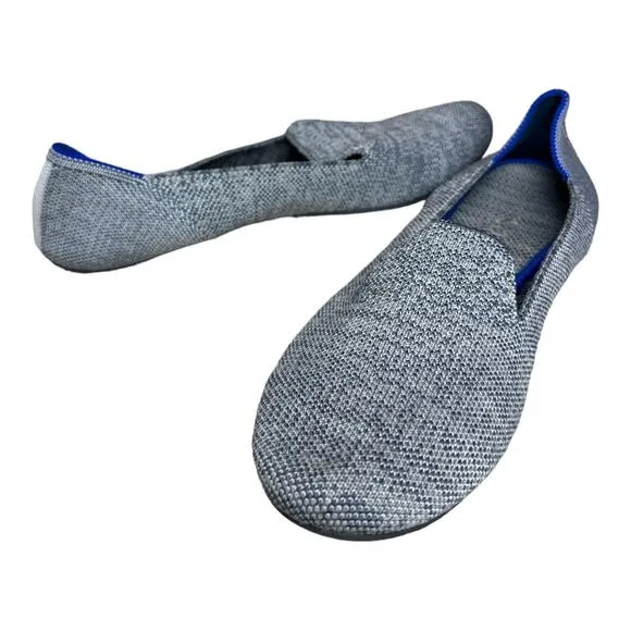 Rothy's Blue Melange Knit Flat Loafers Shoes Women's Size 8.5 Heel .25&quot;