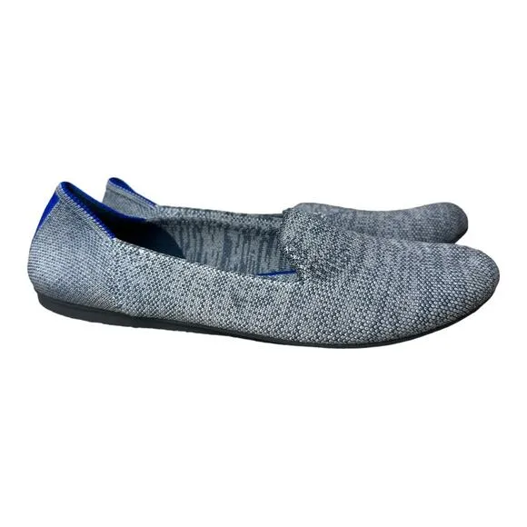 Rothy's Blue Melange Knit Flat Loafers Shoes Women's Size 8.5 Heel .25&quot;