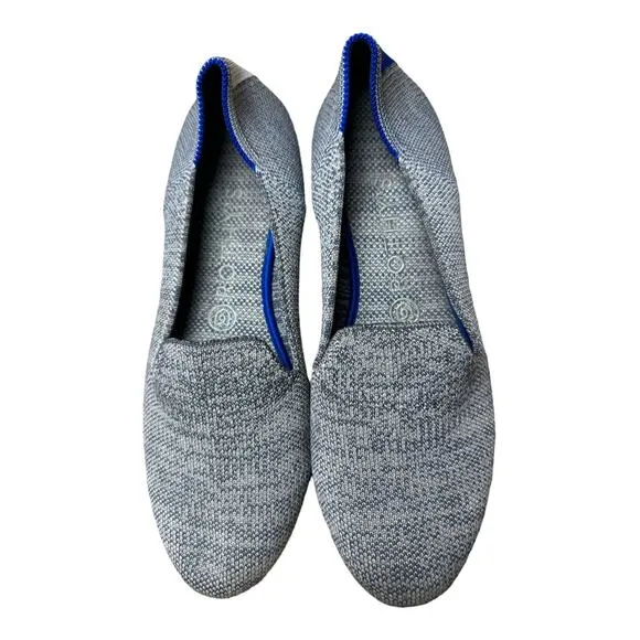 Rothy's Blue Melange Knit Flat Loafers Shoes Women's Size 8.5 Heel .25&quot;