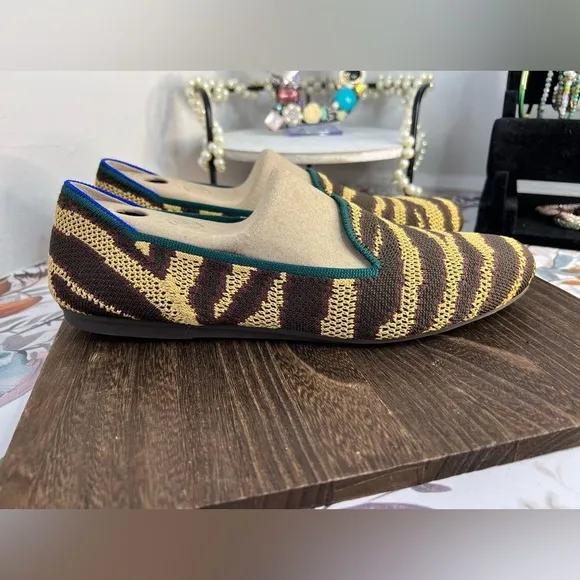 Rothy's Chai Zebra Loafers 9