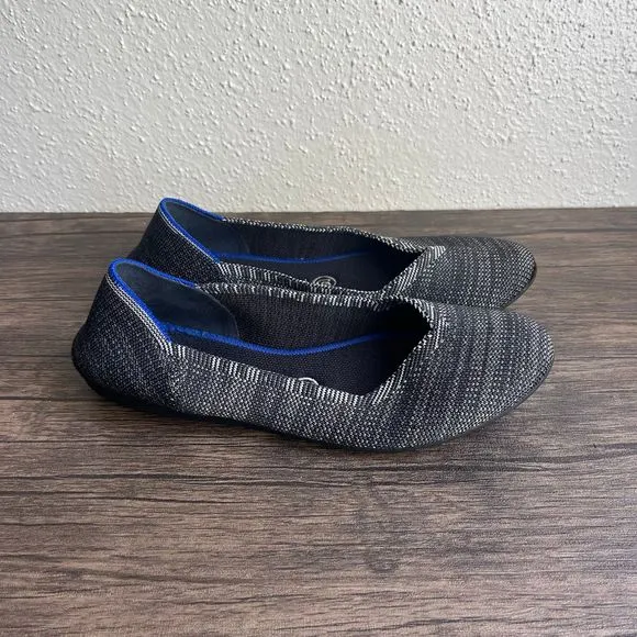 Rothy’s Granite Heather Grey Round Toe Flats‎ Shoes Womens Size 8.5