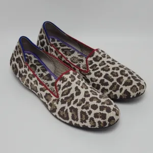 Rothy’s Mocha Spot Animal Print Flat Loafers Shoes Size 7.5
