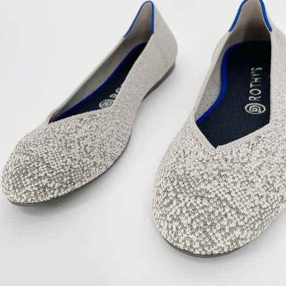 Rothy's Pearl Metallic Sparkly Ombre Knit Ballet Rounded Flats Shoes Women's 8.5