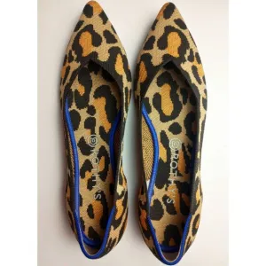 Rothy's Retired Big Cat Print The Point Flats Shoes Size 11 NWOB