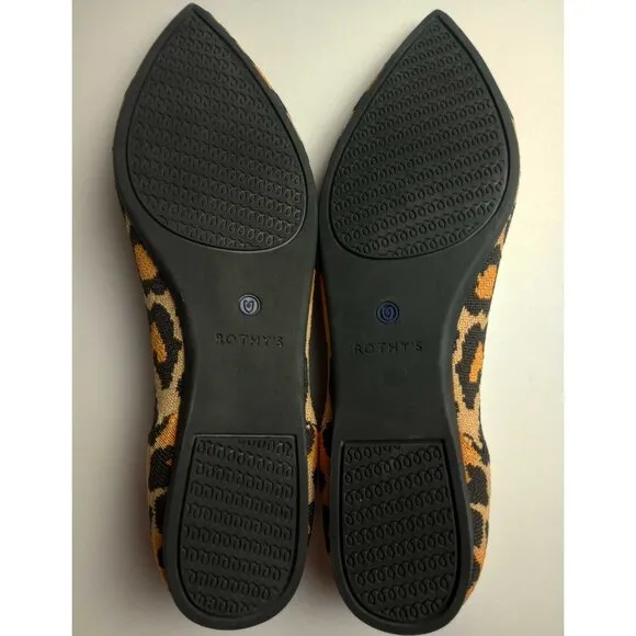 Rothy's Retired Big Cat Print The Point Flats Shoes Size 11 NWOB